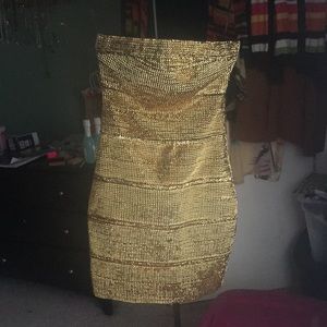 Wow Couture metallic gold dress